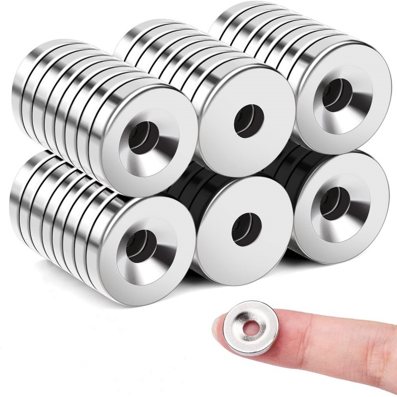 Rare Earth Round Neodymium Magnets With Countersunk Hole