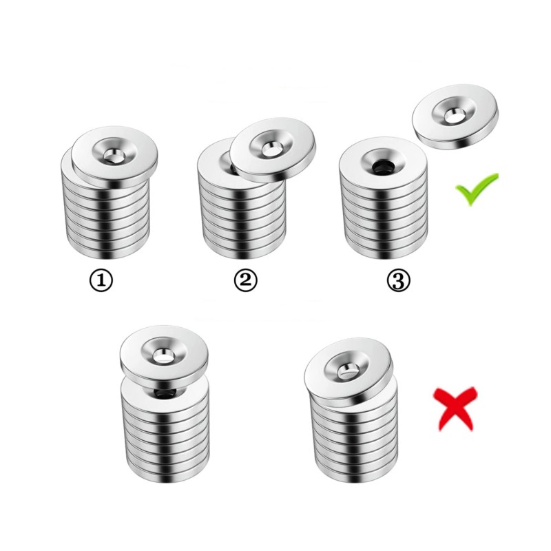 NiCuNi countersunk magnets