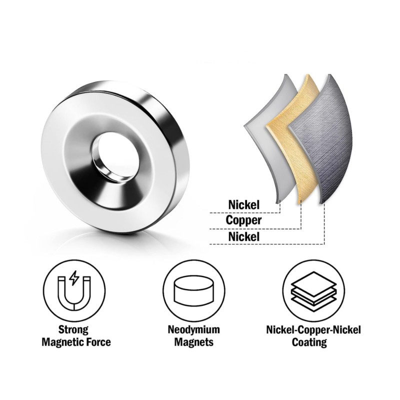 N42 disc neodymium magnets with countersunk