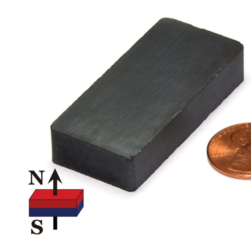black rectangle shape ferrite magnets