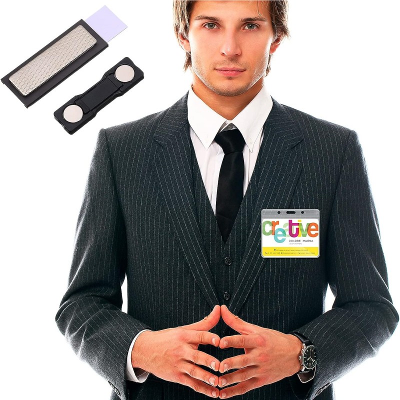 magnetic name badge holder for clothing