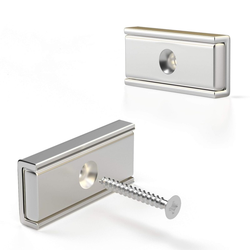 Strong Neodymium Rectangle Pot Magnets For Wall Mounting