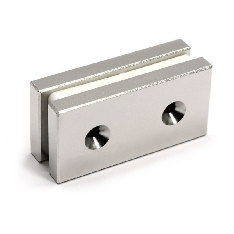Strong Suction Rectangular Neodymium Magnets With Double Countersunk Holes