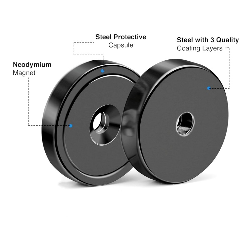 black neodymium pot magnets for wall mounting