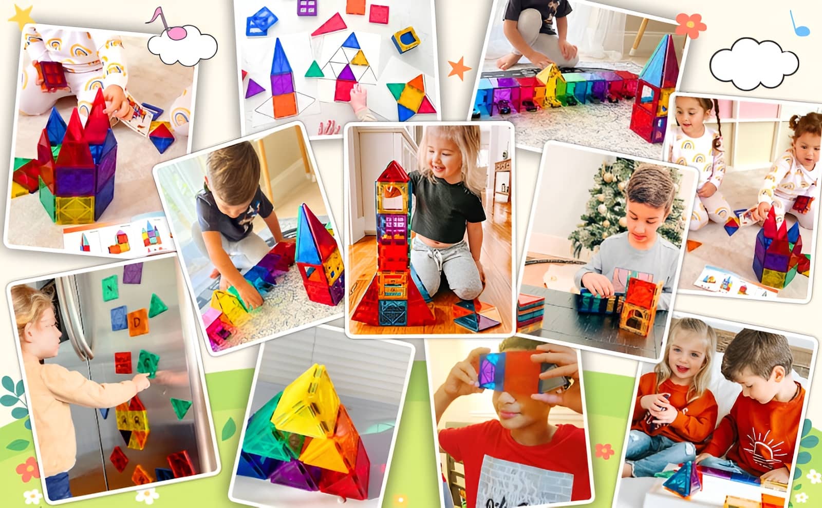 magnetic building tiles kids toys