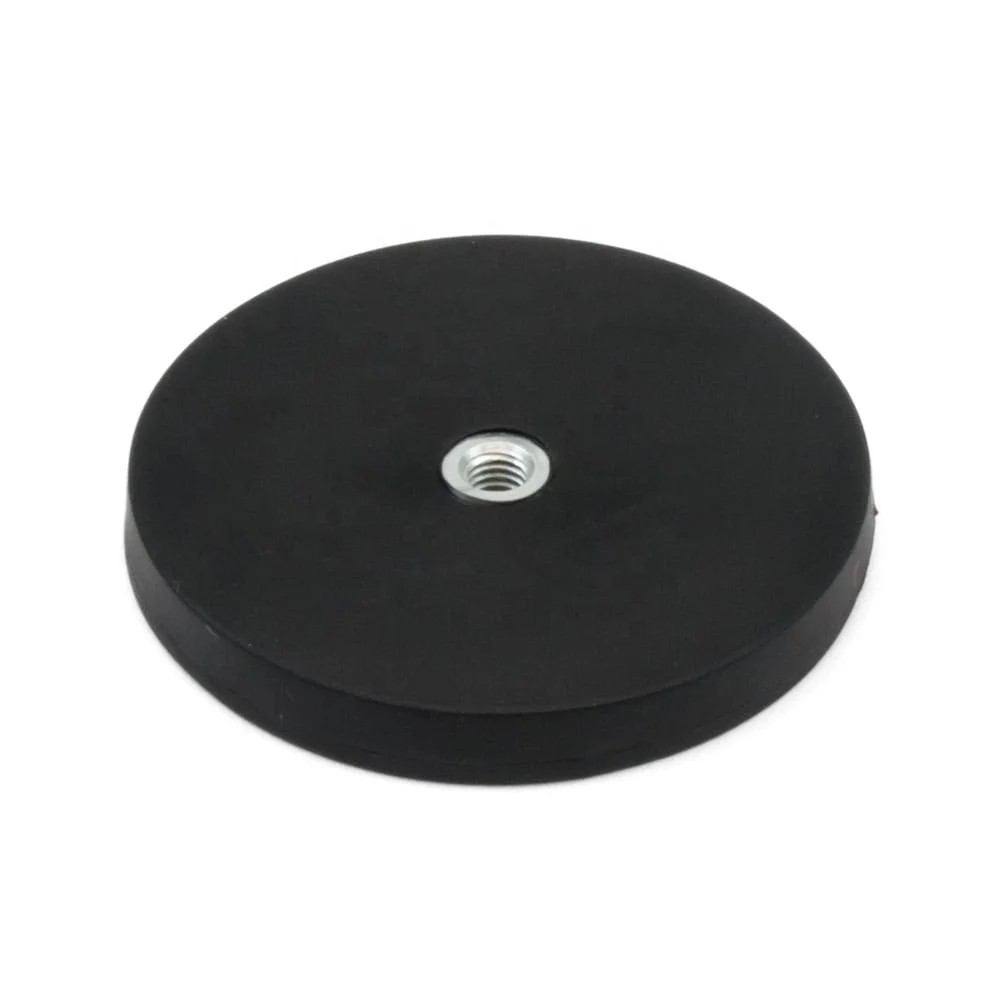 rubber coated magnet with internal thread