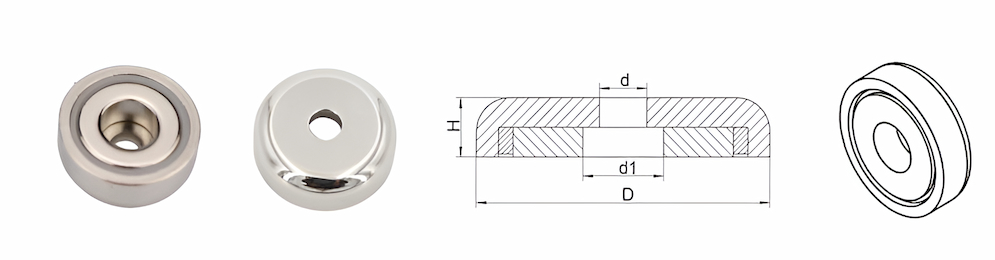 Nickel Coating Neodymium Pot Magnets With Bore