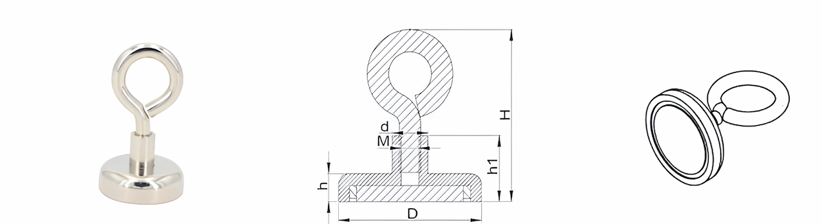 Heavy Duty Neodymium Magnetic Hooks With Eyebolt