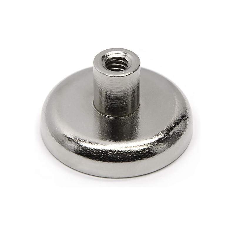 Magnetic tool pot magnet with internal thread