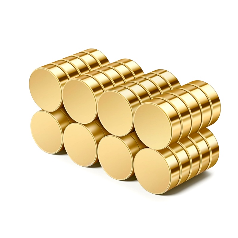 gold round flat neo magnets