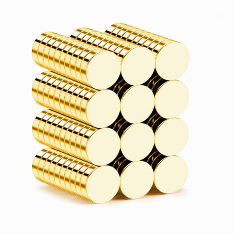 Gold Small Round Rare Earth Neodymium Magnets Manufacturing