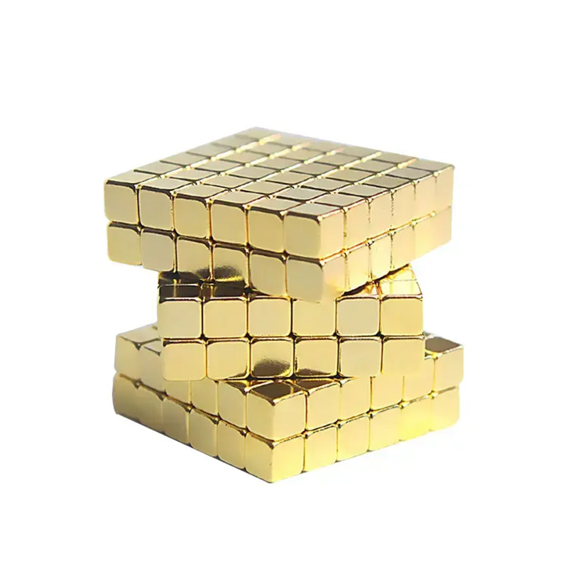 Gold coated cube magnet