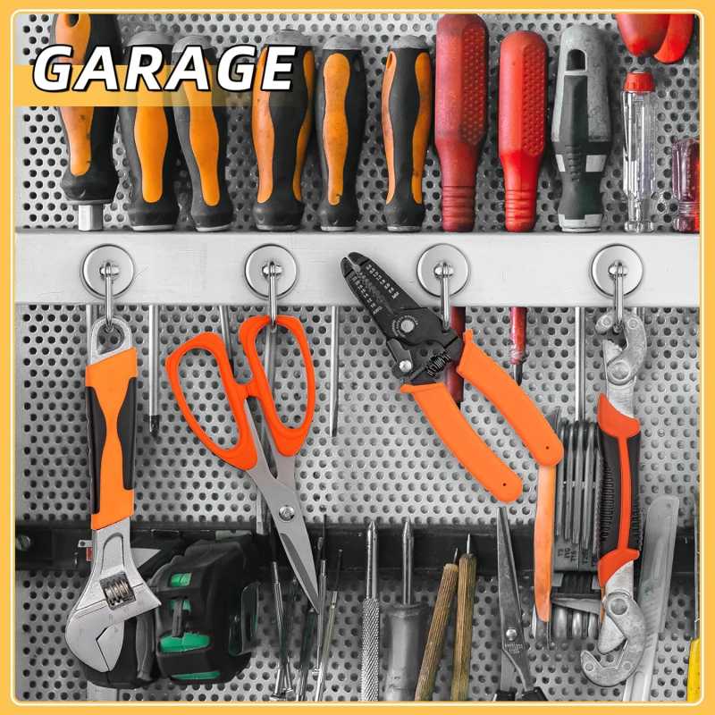 Magnetic hook for garage organization