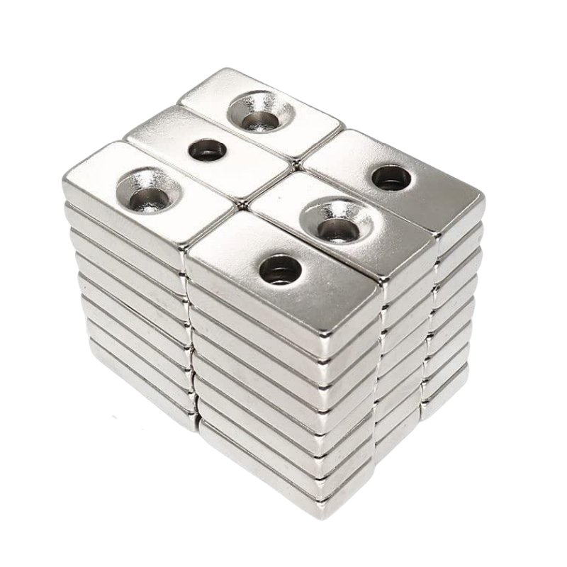 Powerful Block Magnets Countersunk