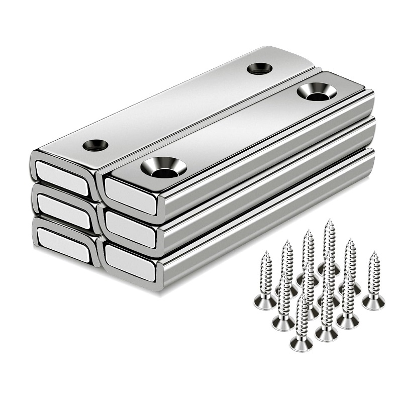 70LBS Neodymium Rectangular Pot Magnets For Mounting