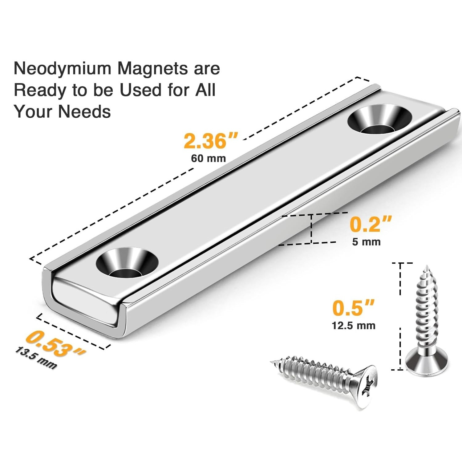 70LBS Neodymium Rectangular Channel Magnets For Mounting