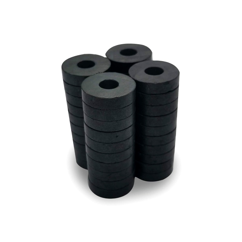 premium round ferrite magnet discs with a hole