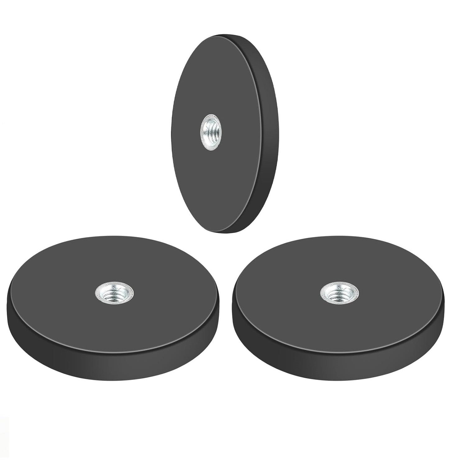 Big size round base rubber coated magnet