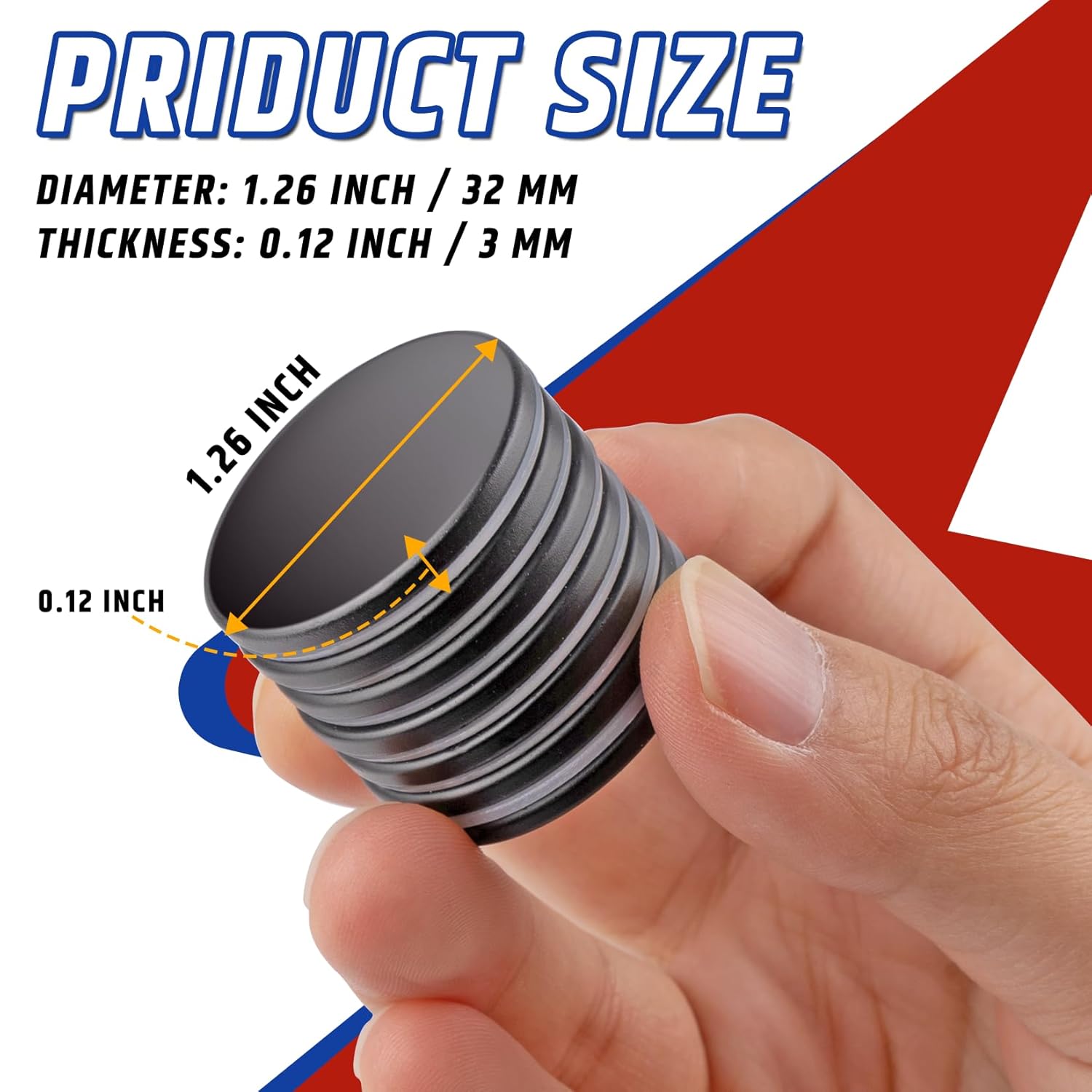 Round Black Disc Magnet With Adhesive Backing