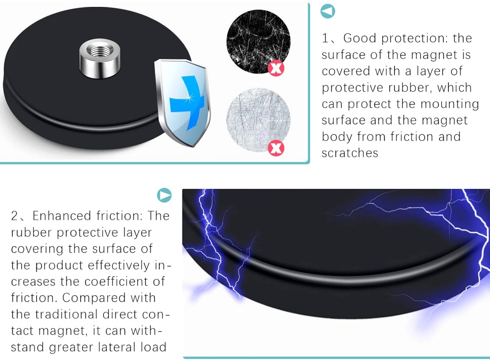 anti-scratch neodymium magnet with rubber coated 
