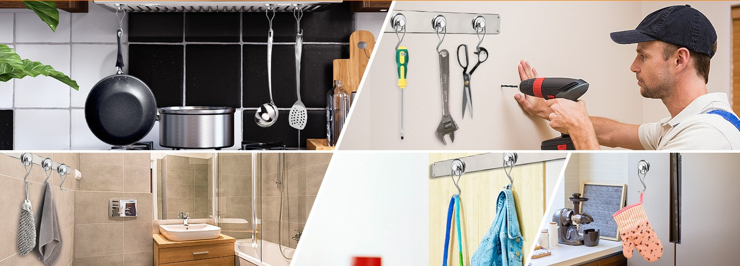 Silvery Stainless Swivel Hook Magnet