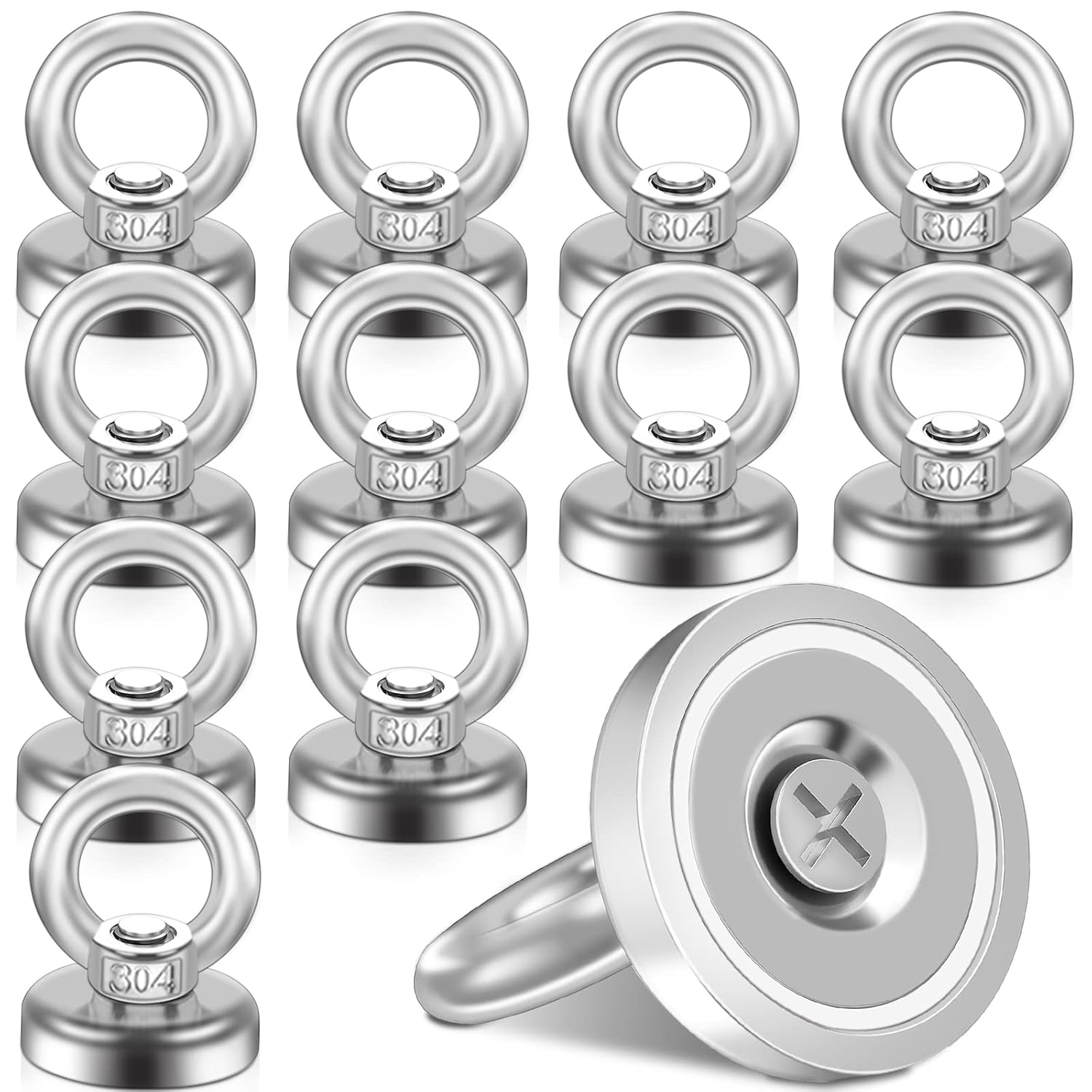 Dropshipping Leistungsstarker 20mm Angelmagnet mit Stahlring