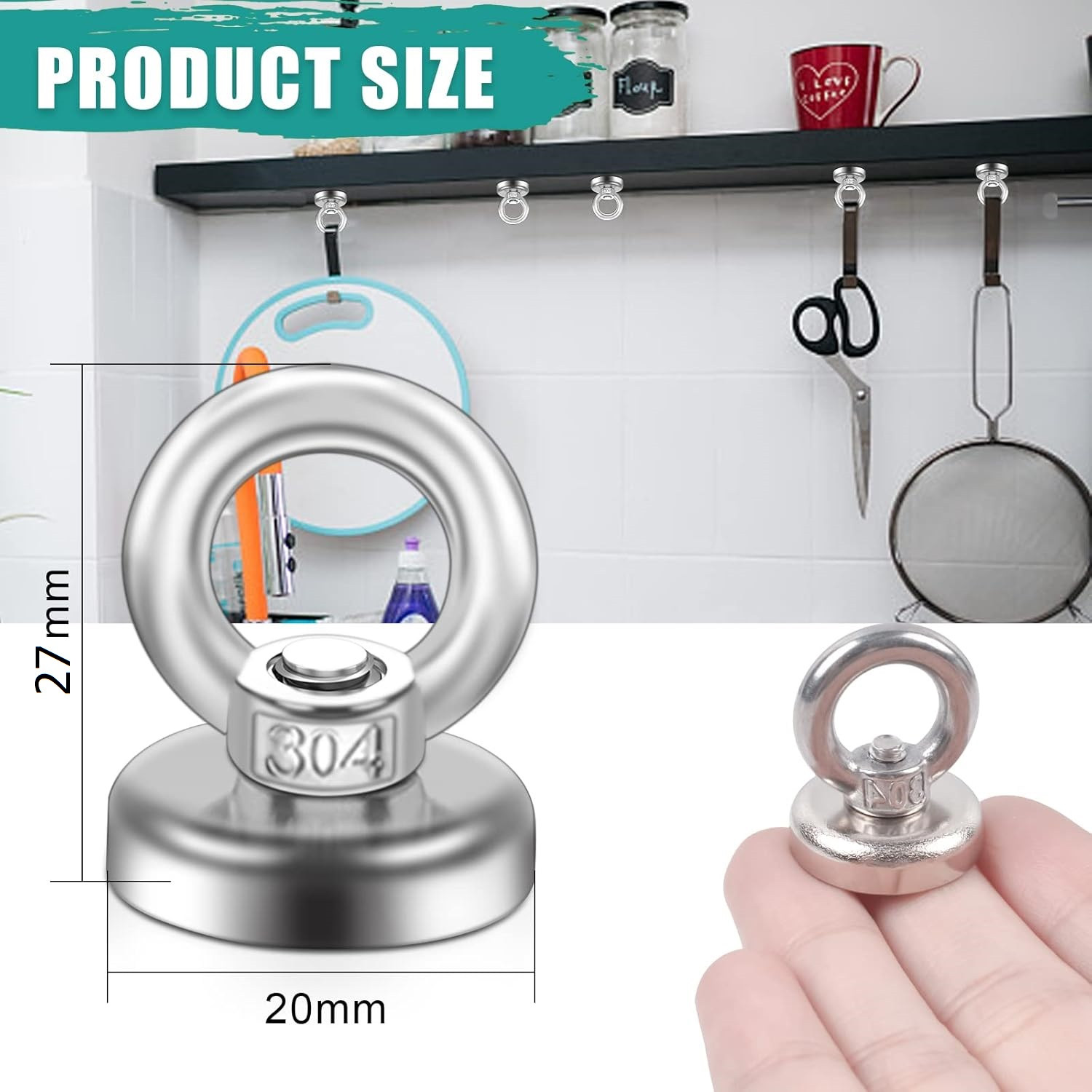 Dropshipping Powerful 20mm Fishing Magnet With Steel Ring