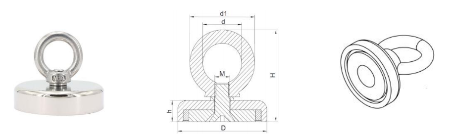 Super strong neodymium lifting magnet
