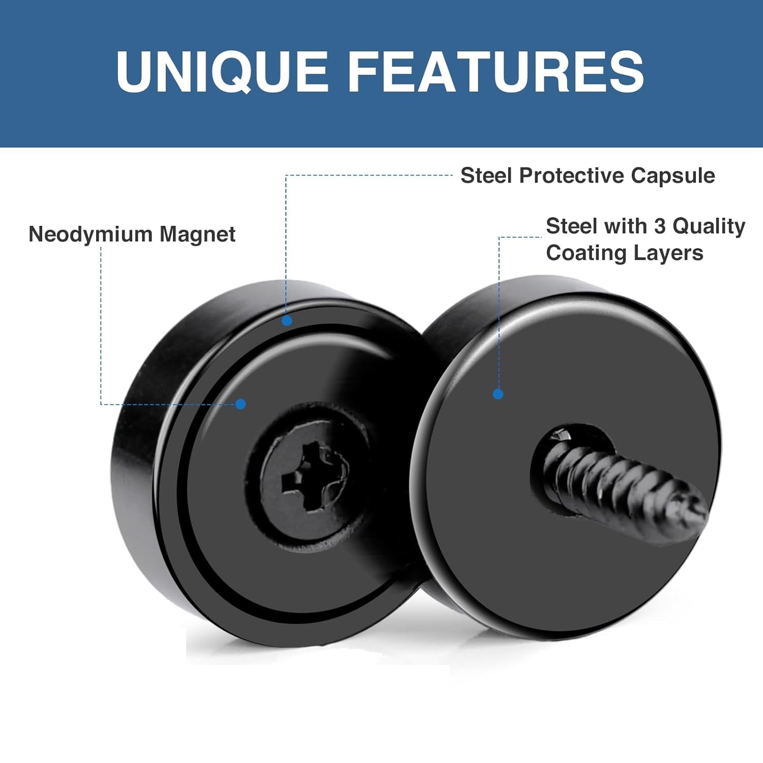 High strength waterproof epoxy plated pot magnet