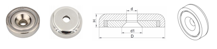 Heavy duty epoxy plated NdFeB pot magnet