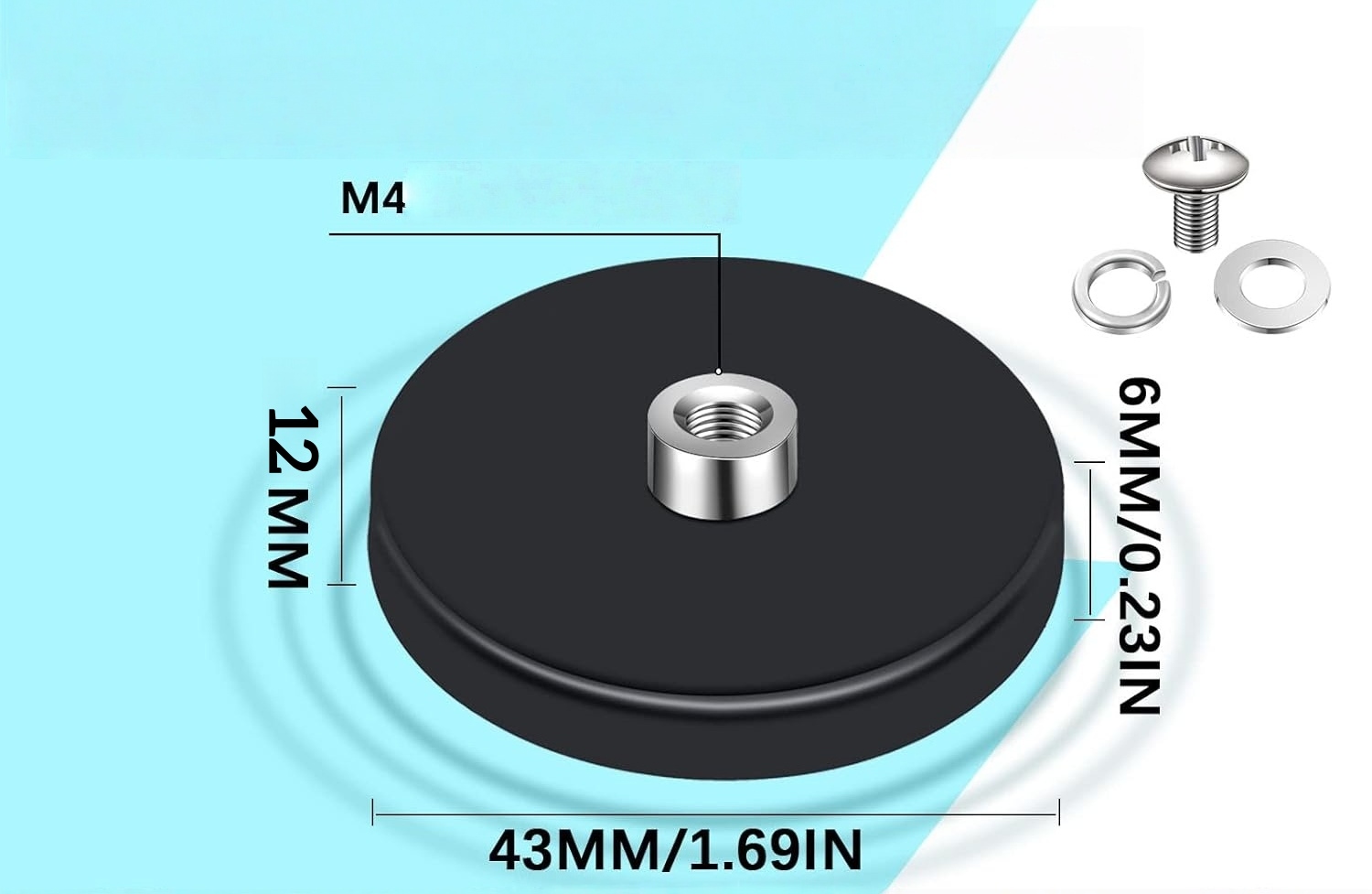 Outdoor Tool Anti Scratch Mounting Rubber Coated Magnets