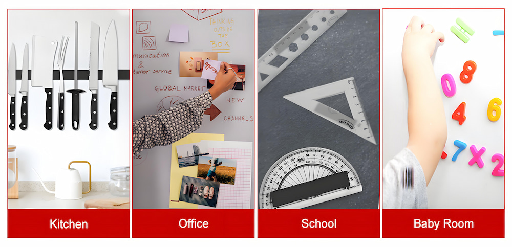Multipurpose Flexible Magnetic Strips With Adhesive Backing