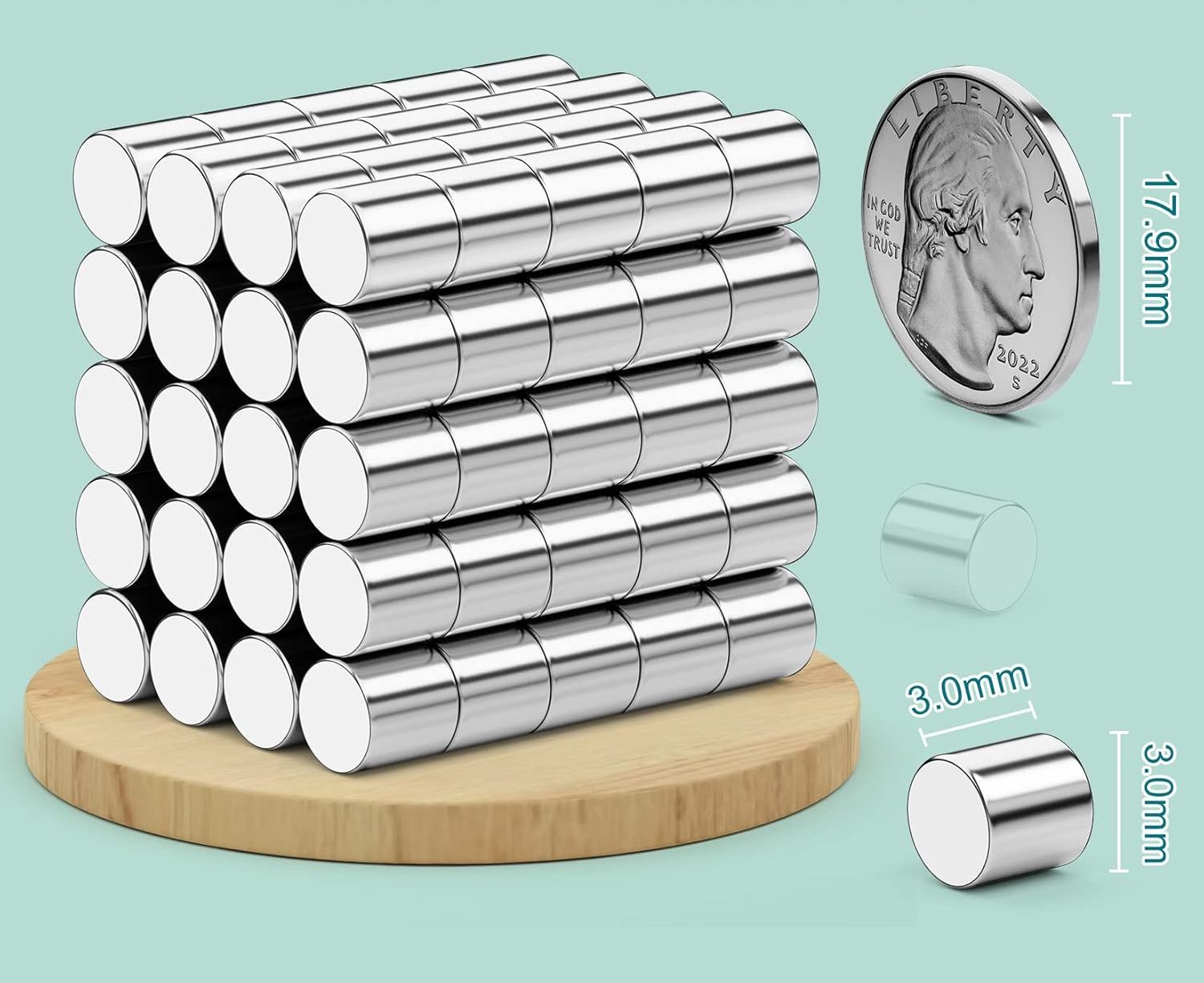 D3x3mm Small Rare Earth Round Cylinder NdFeB Magnets