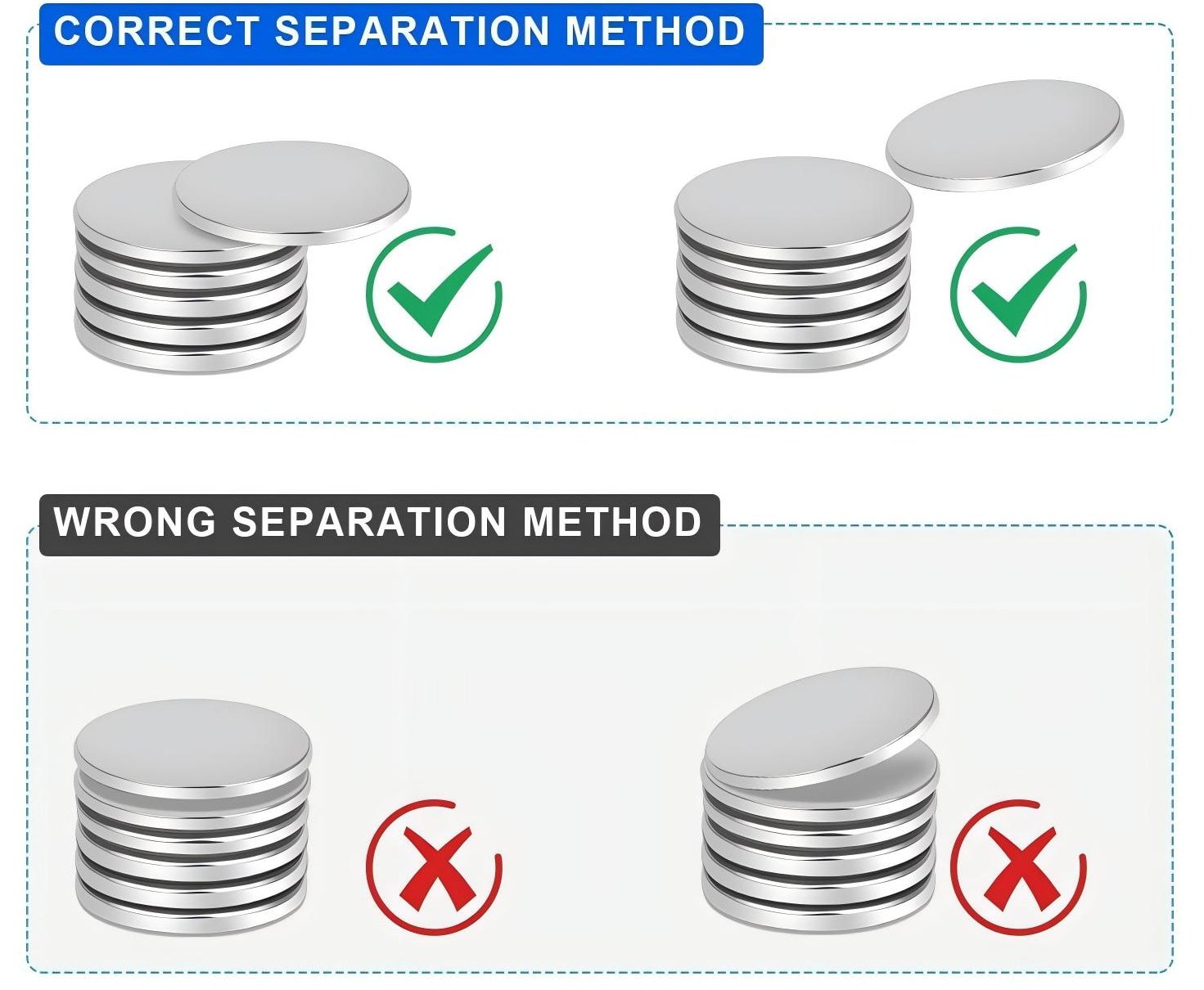 super strong silver nickel plated round magnet