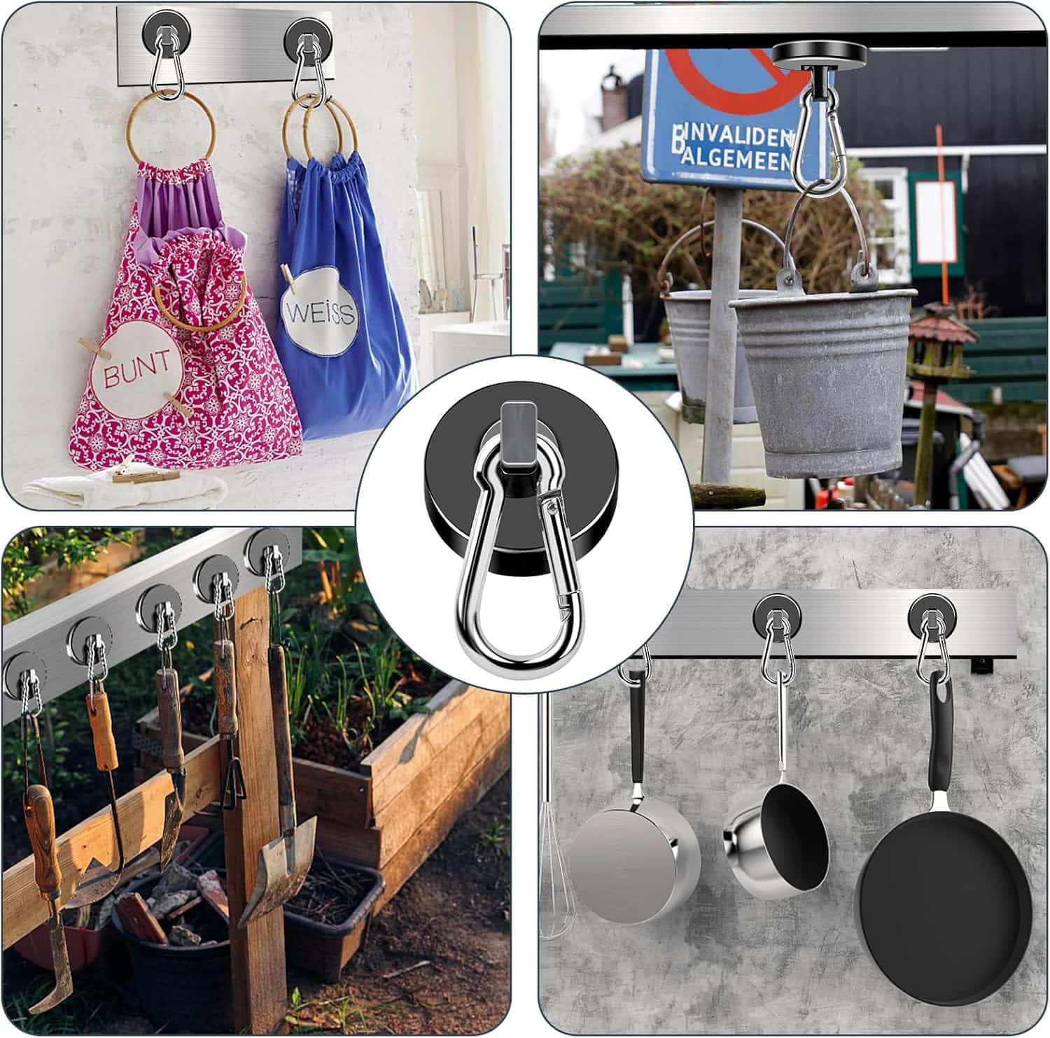 Outdoor used Magnetic Hook With Metal Carabiner