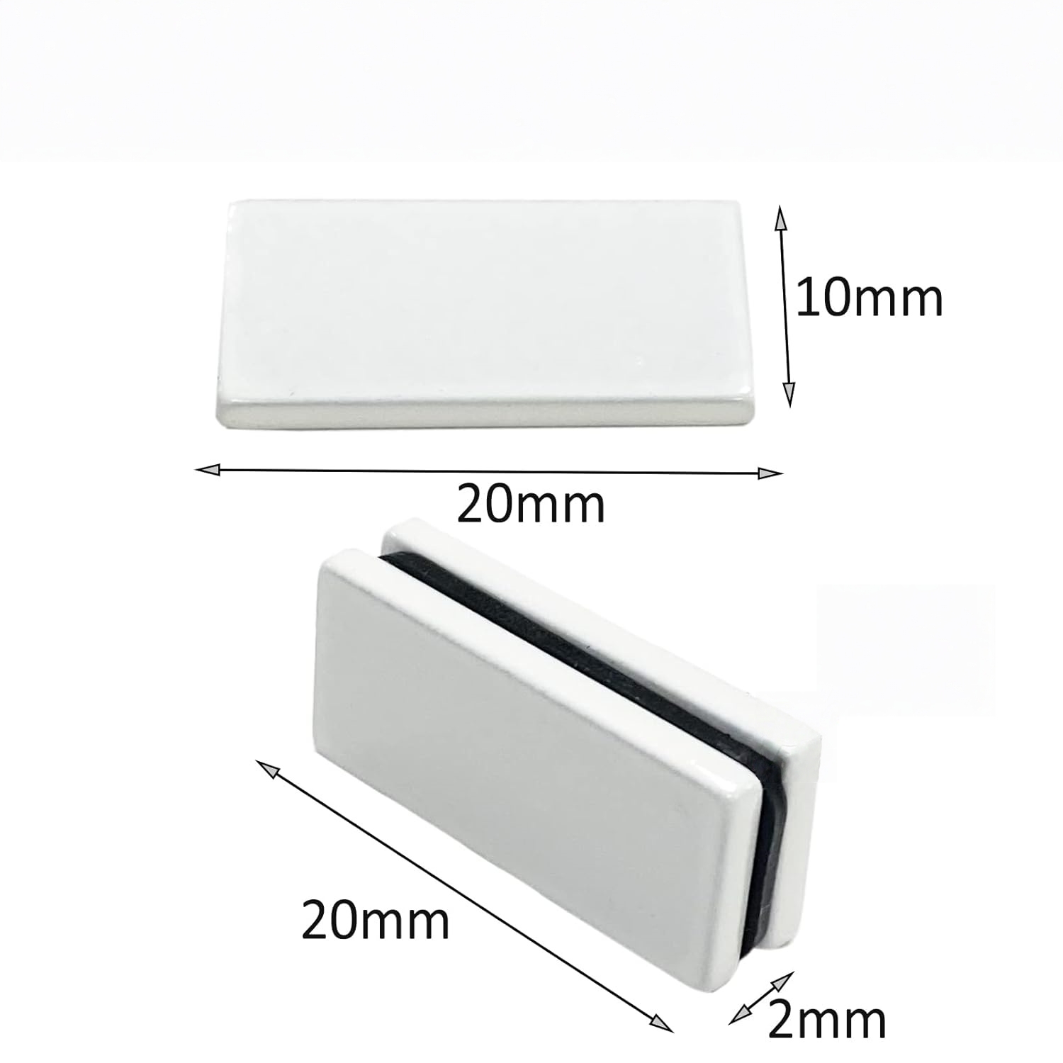 White Epoxy Waterproof Rare Earth Rectangular Adhesive Magnets