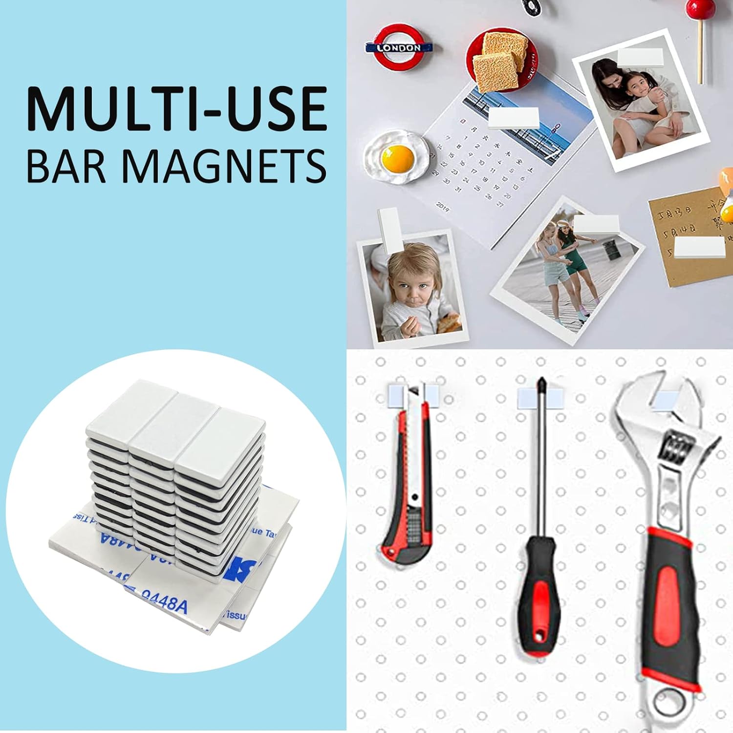 Neodymium block magnet with adhesive