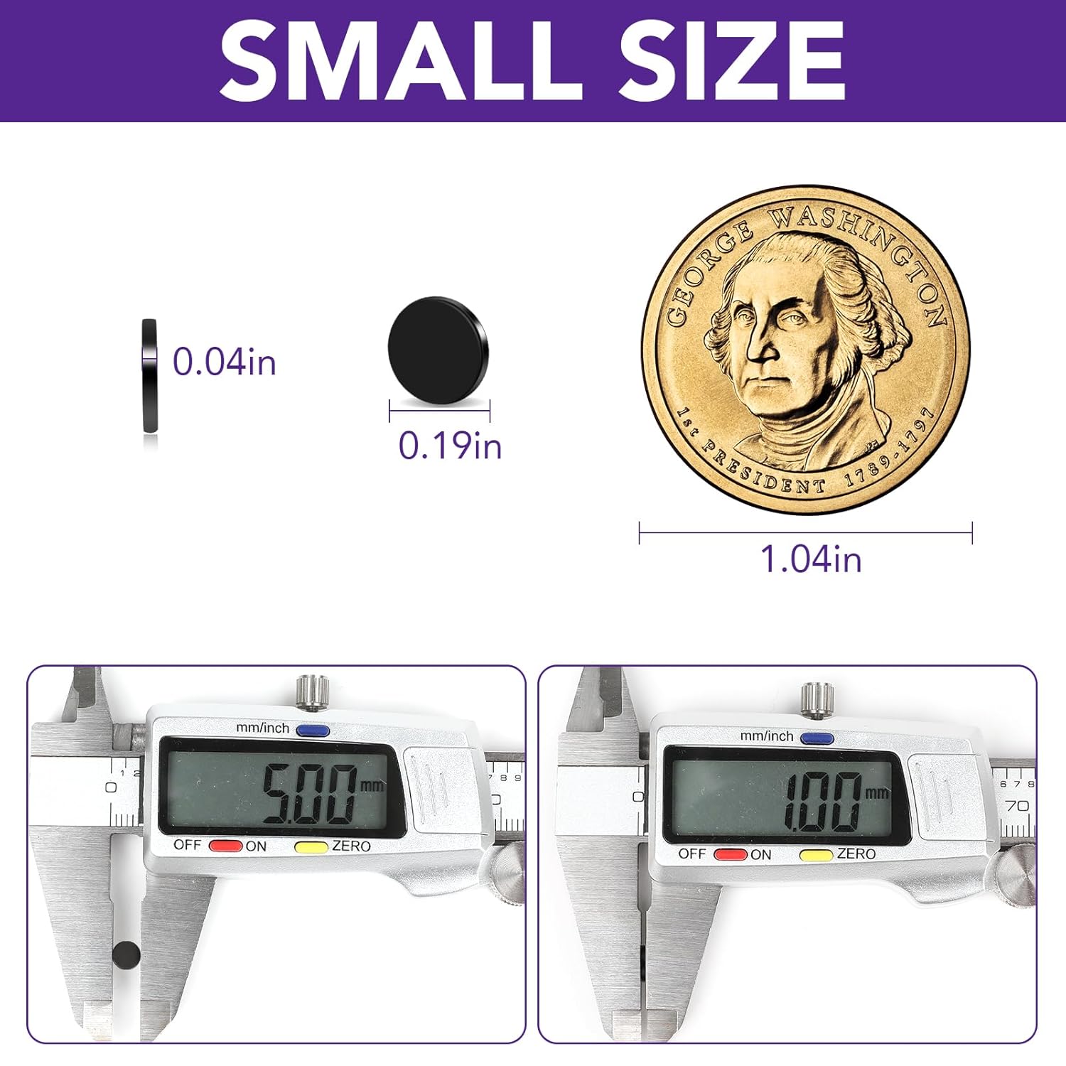 Ultrathin D5x1mm Black Epoxy Coated Round Neodymium Magnets