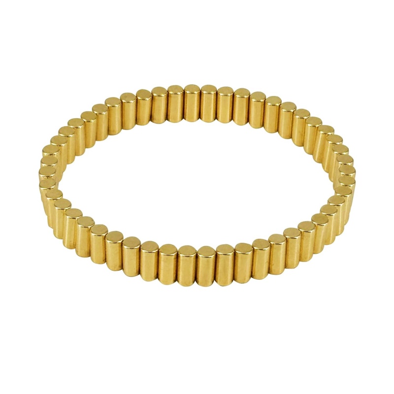 Radial Magnetized Neodymium Cylinder Magnets With Gold Coating