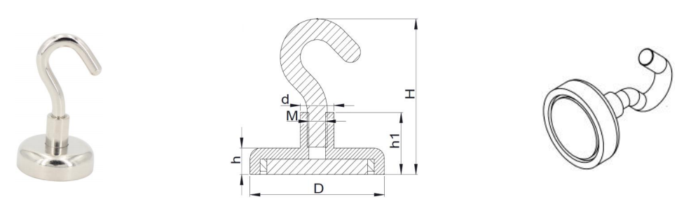 high quality roung base magnetic hooks