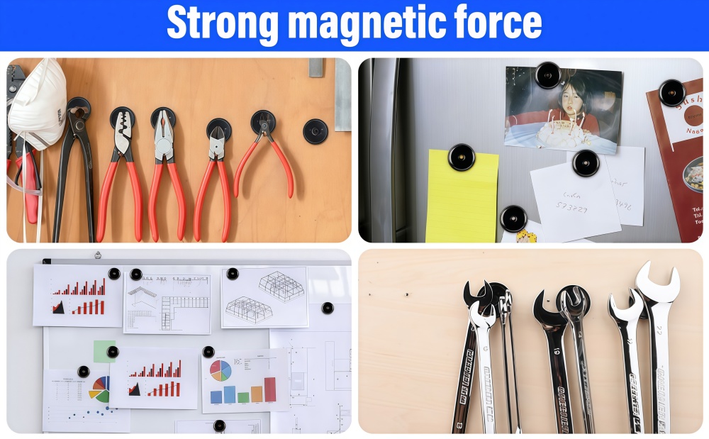 High performance steel shell mounting magnet