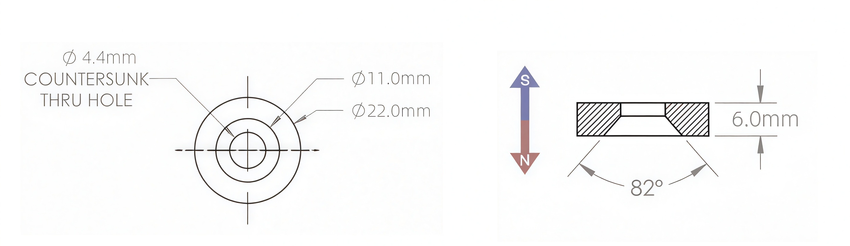 Premium Wall Mounting Round Countersunk Hole Neodymium Magnets