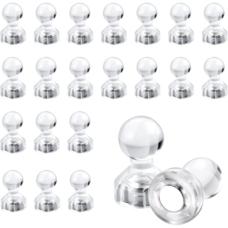 Round button clear magnetic push pin