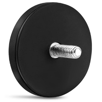 Black rubber coated magnetic hook for hanging