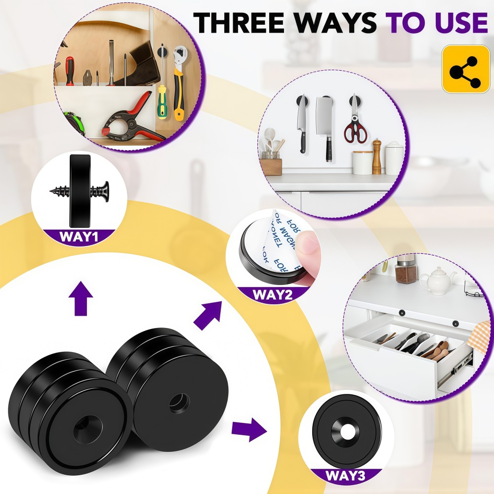 Steel case round countersunk pot magnets Steel case round countersunk pot magnets