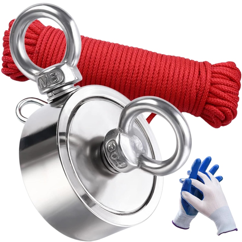 Double Side Neodymium Fishing Magnet With Durable 10m Rope