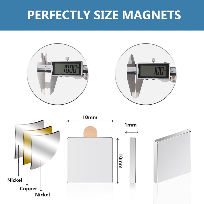 Dropship 10x10x1mm Square Powerful Magnets With Adhesive Backing