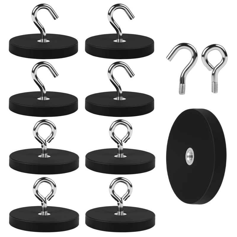 Dropship 1.69inch Rubber Coated Pot Magnet With Metal Hook