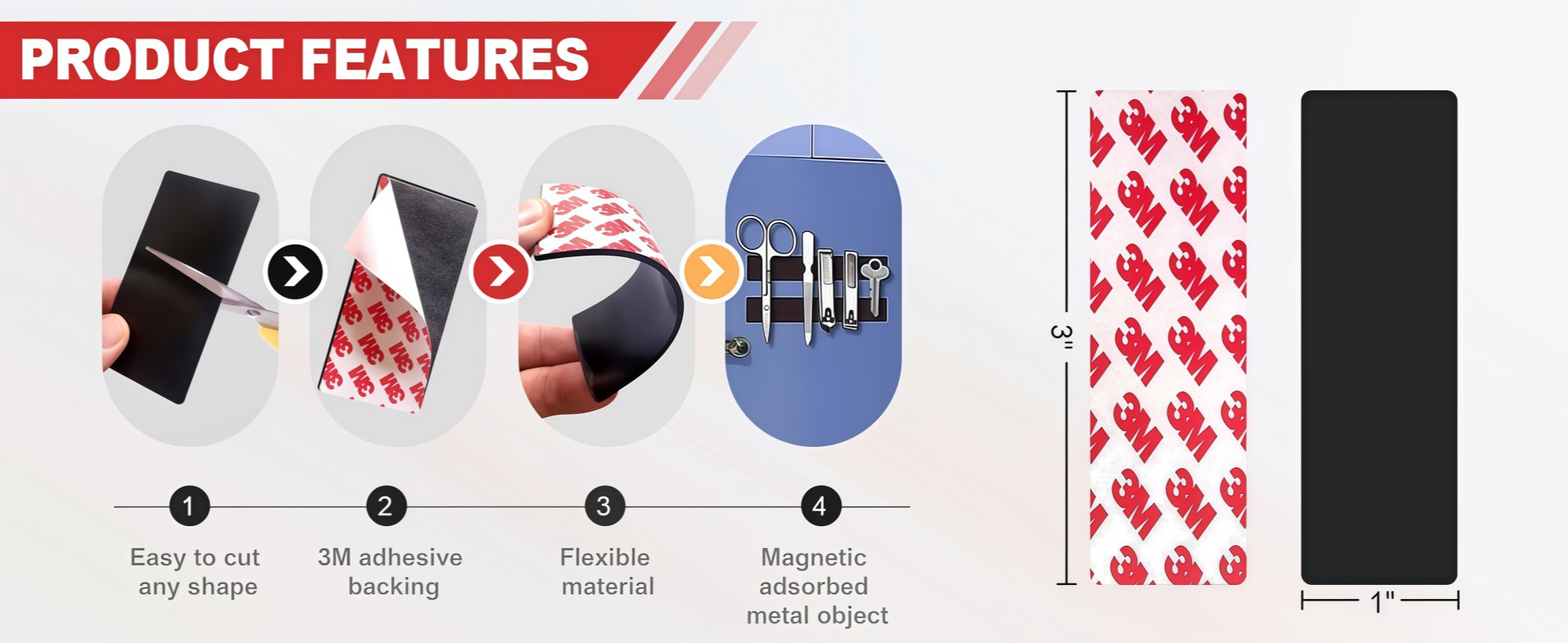 Super strong sticky magnetic tape