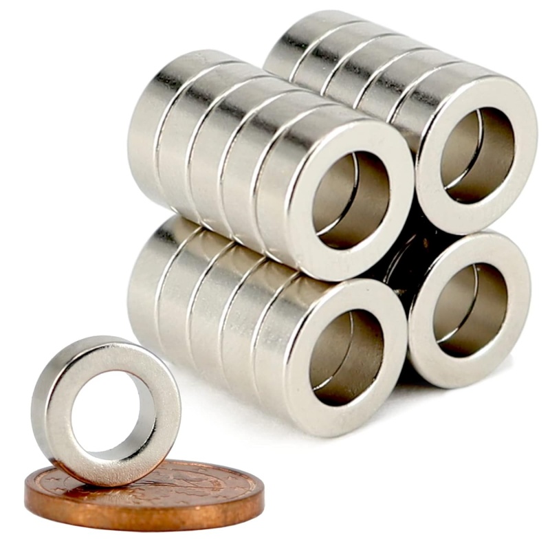 Flat Round Sintered Neodymium Ring Small Magnets N35
